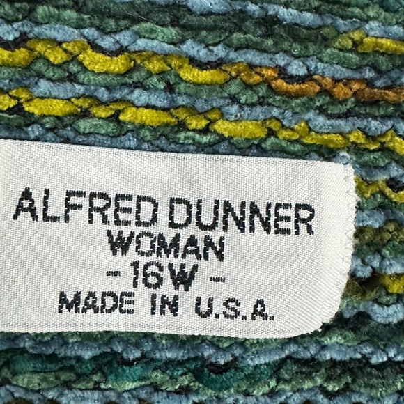 Alfred Dunner green‎ Knit Button Front VTG Cardigan Sweater sz 16W Made in USA - Picture 2 of 5